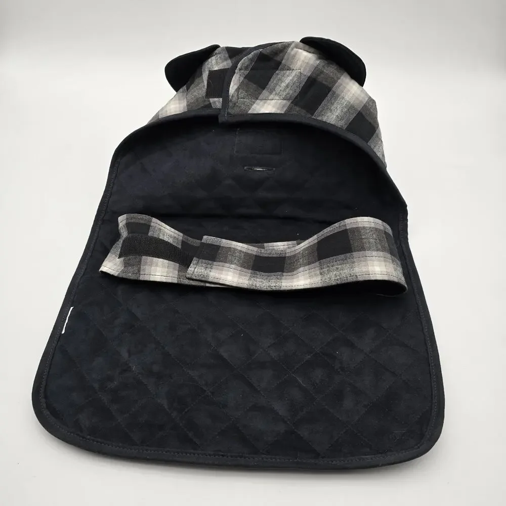 PENDLETON Dog Coat Black White Gray Plaid Large 30-55 Lbs Jacket Carolina